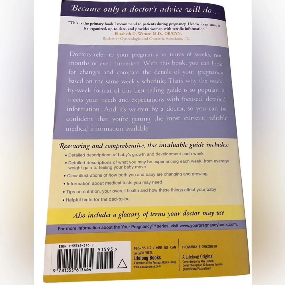 Your Pregnancy Week By Week Paperback Book Mom Mother Pregnant Baby Book Infant
